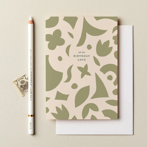 Birthday Love Papercuts Card (Green)