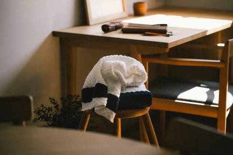 IORI N/W Series | Face & Hand Towel (White Blue)