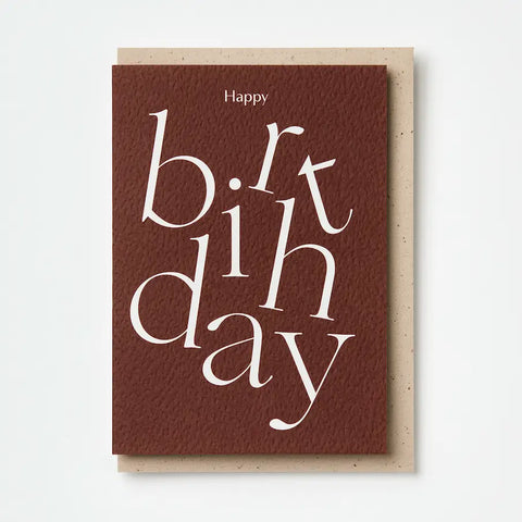 Happy Birthday Card (Burgundy)