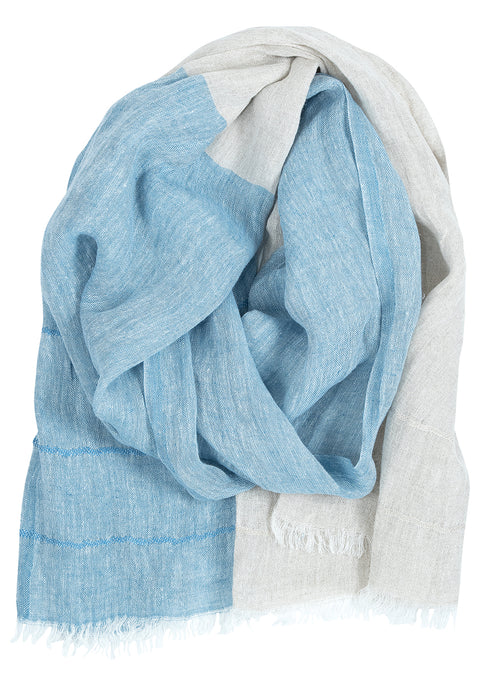 Lapuan Kankurit TSAVO linen scarf (Blue White)