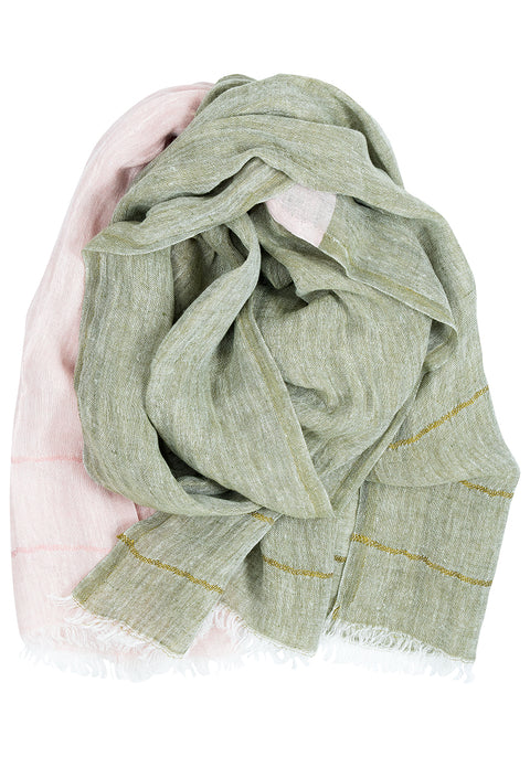 Lapuan Kankurit TSAVO linen scarf (Olive Rose)