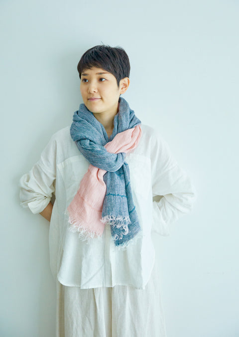 Lapuan Kankurit TSAVO linen scarf (Blue Pink)