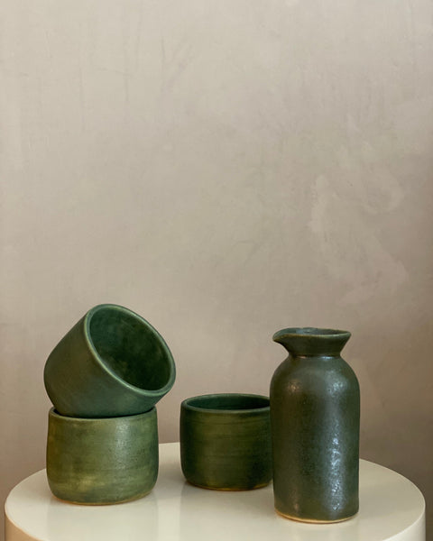 Wilson & Emho Ceramics | Forest green glazed pitcher