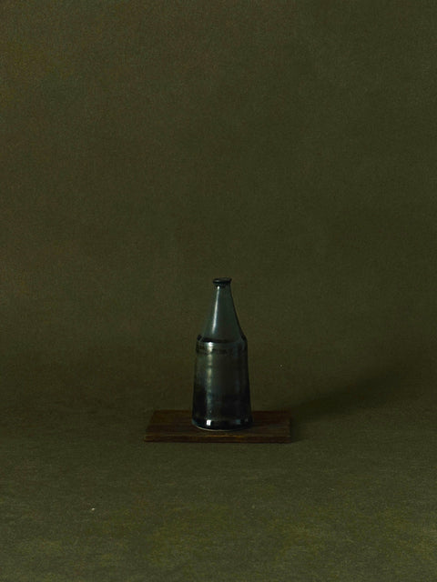 Wilson & Emho Ceramics | Rustic green and blue glazed coned vase (Small)