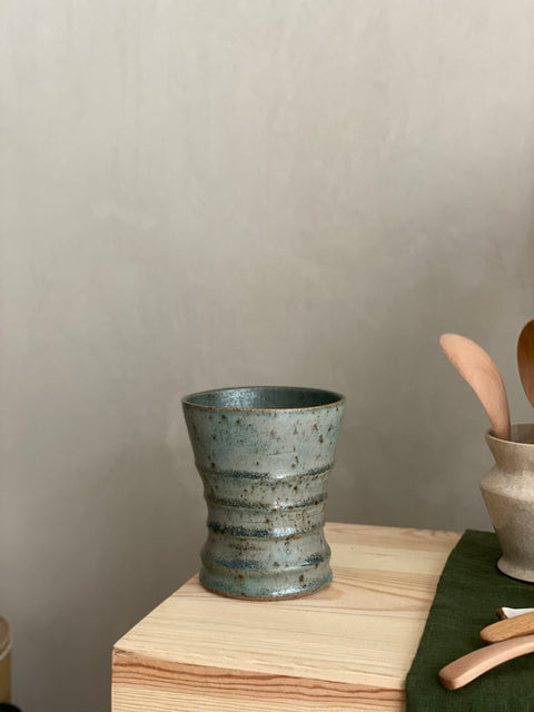Wilson & Emho Ceramics | Rustic grey and green glazed vase